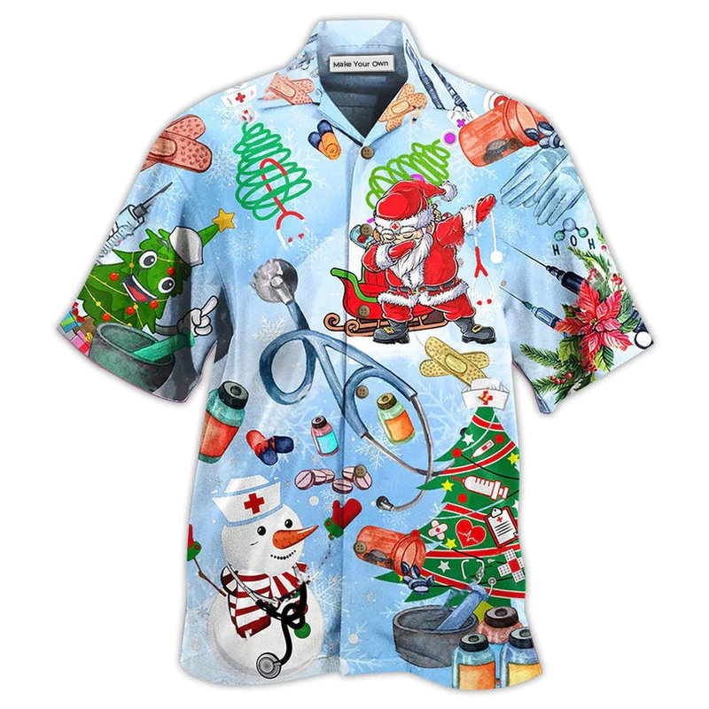 Nurse Love Xmas Tree - Hawaiian Shirt