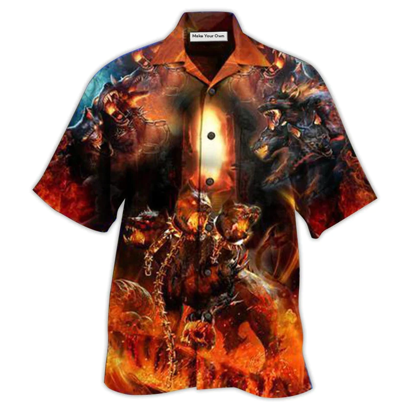 Viking Dog Amazing Cerberus Greek Mythology Style  - Hawaiian Shirt