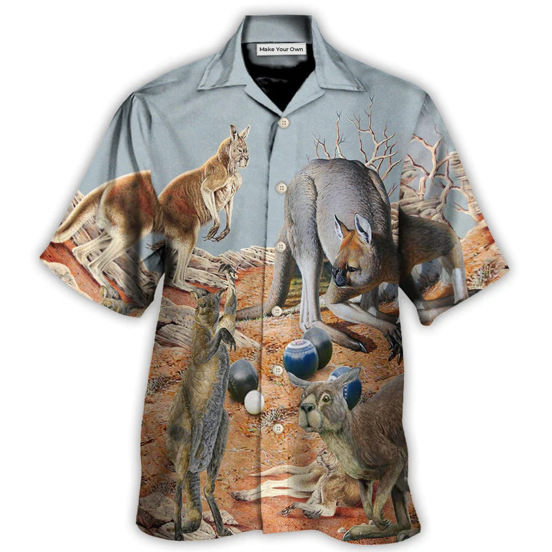 Lawn Bowling Kangaroo With Lawn Bowling - Hawaiian Shirt