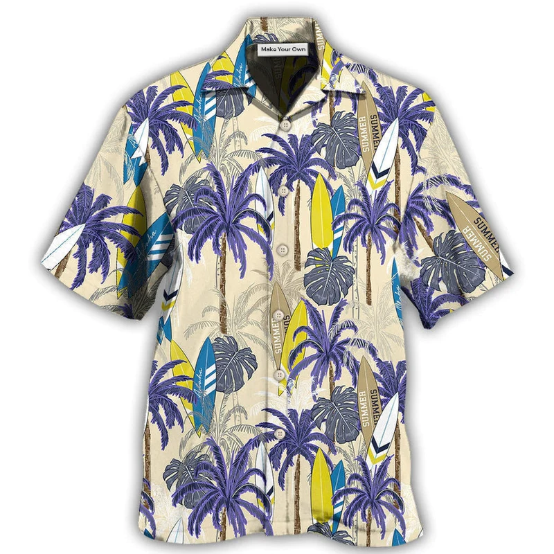 Surfing Tropical Tree - Hawaiian Shirt