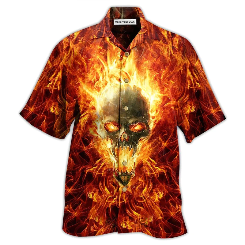 Skull Hot As Hell Psycho As Well - Hawaiian Shirt