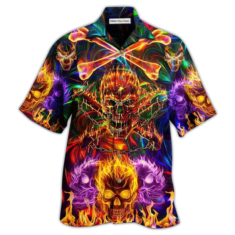 Skull Fire Angry - Hawaiian Shirt