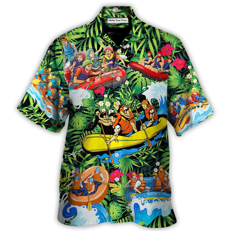Water Rafting Lover Style Flower Tropical - Hawaiian Shirt