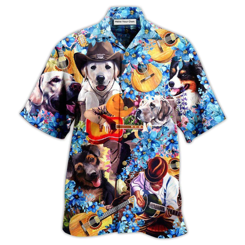 Guitar Dog That's What I Do I Pet Dogs I Play Guitars - Hawaiian Shirt
