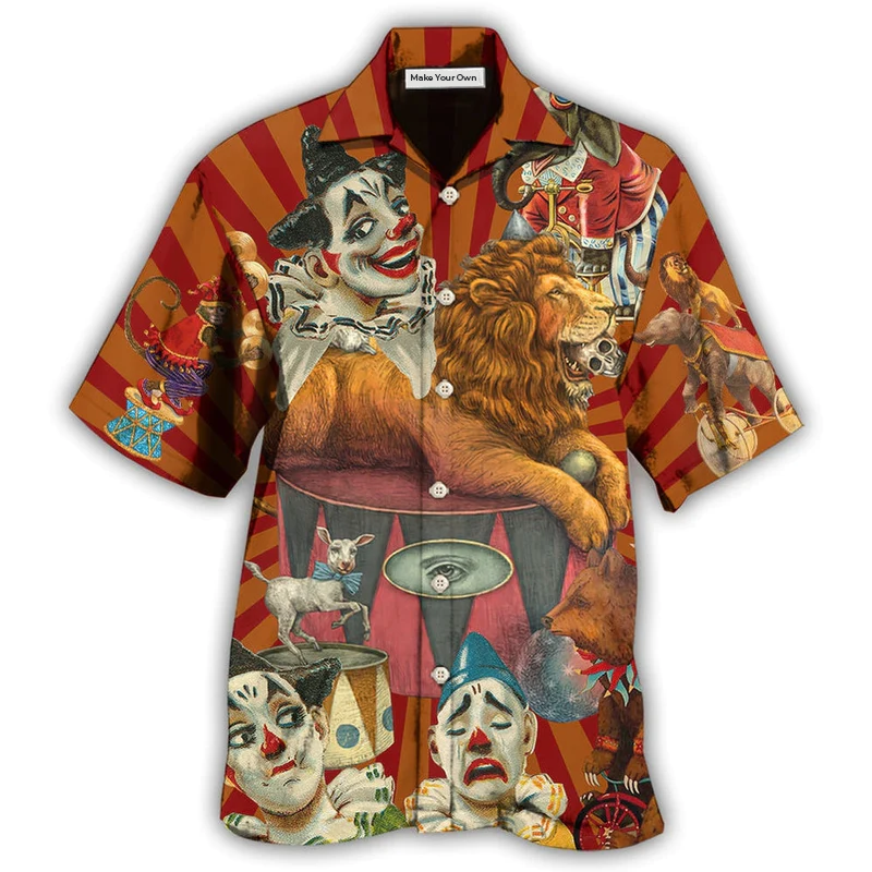 Clown Funny Happy Lion - Hawaiian Shirt