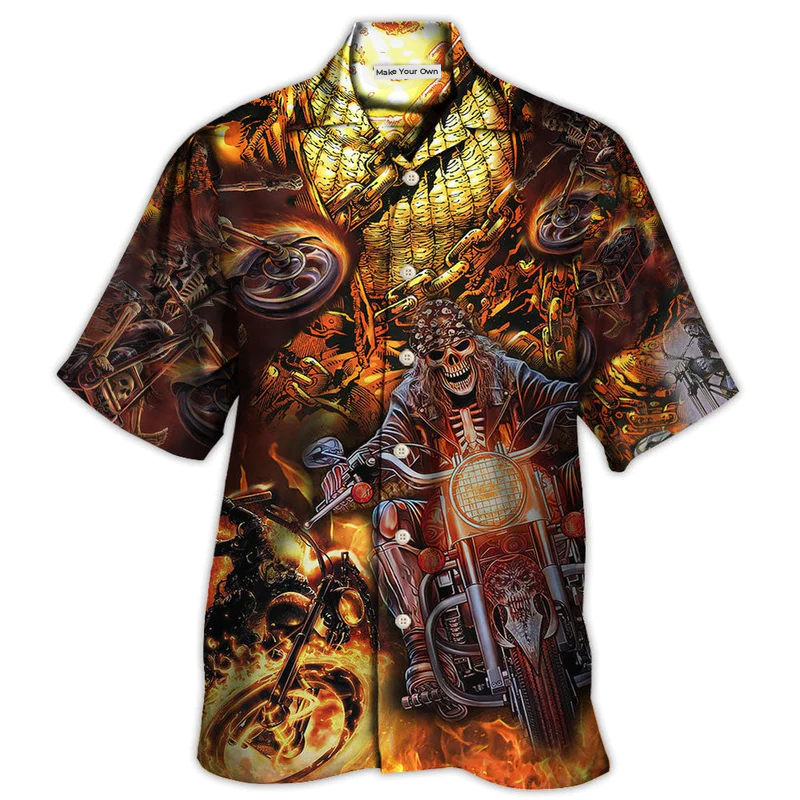 Skull Motorcycle Racing Fast Fire New - Hawaiian Shirt