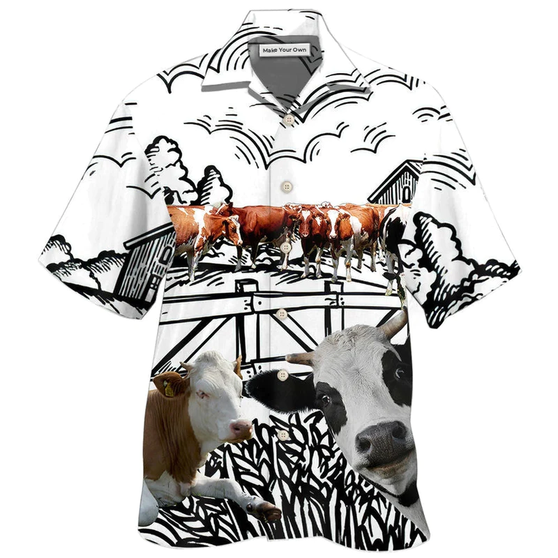 Cow Farm Cow Funny - Hawaiian Shirt