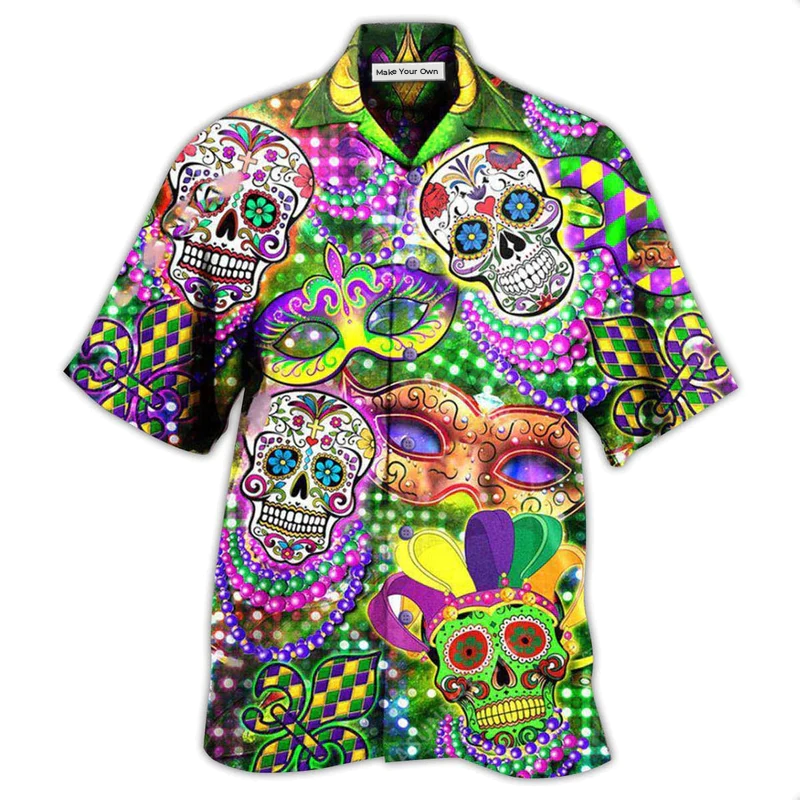Skull Mardi Gras - Hawaiian Shirt