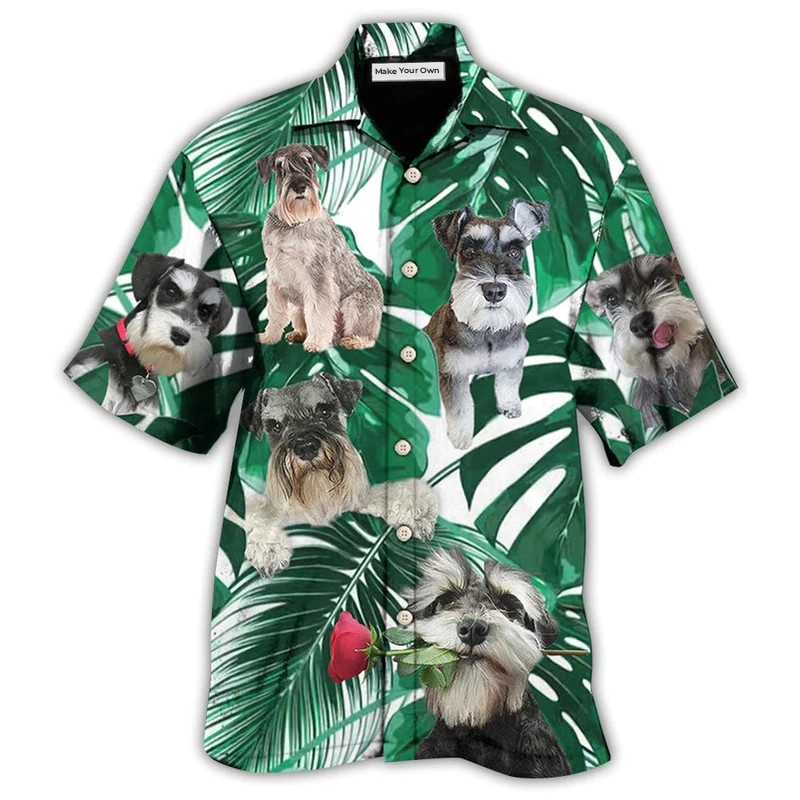 Schnauzer Miniature Tropical Leaf - Hawaiian Shirt