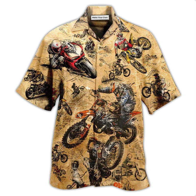 Motorcycle Racing Retro Vintage - Hawaiian Shirt