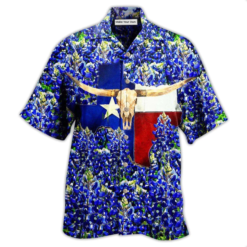 Texas Forever Texas Bluebonnet - Hawaiian Shirt