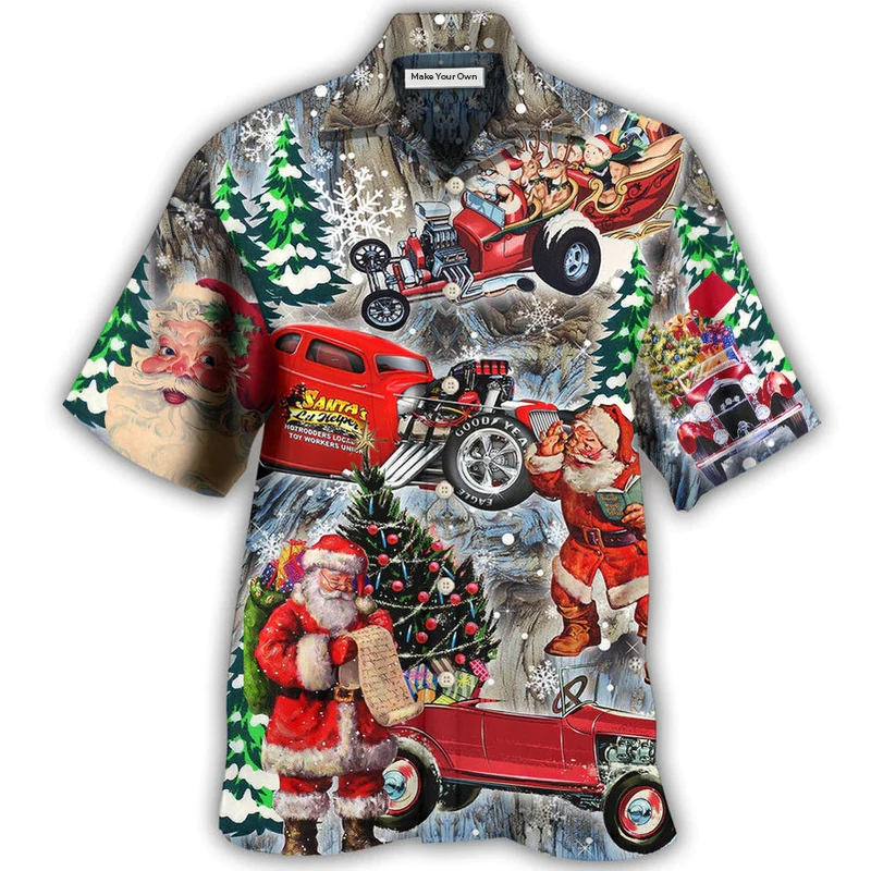 Hot Rod Merry Christmas Funny - Hawaiian Shirt
