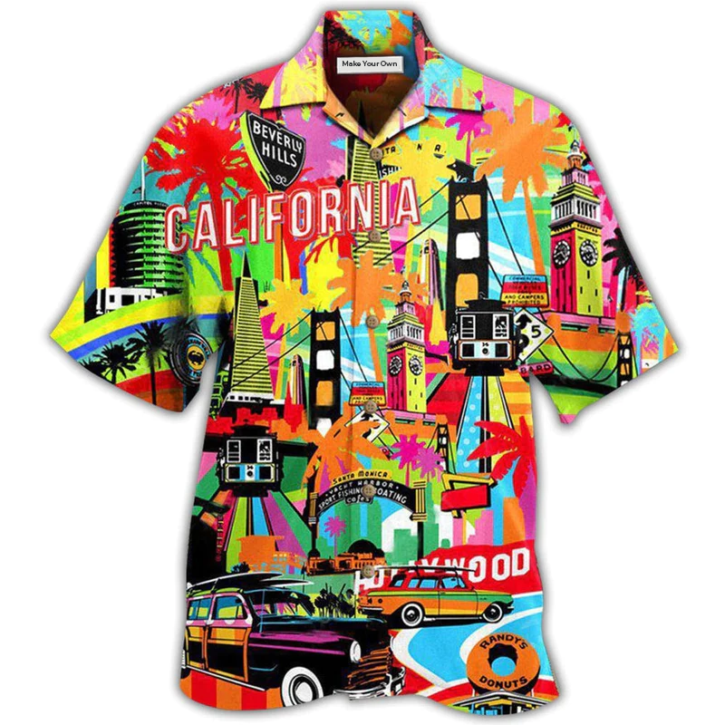 California Where Its Summer Time Colorful - Hawaiian Shirt