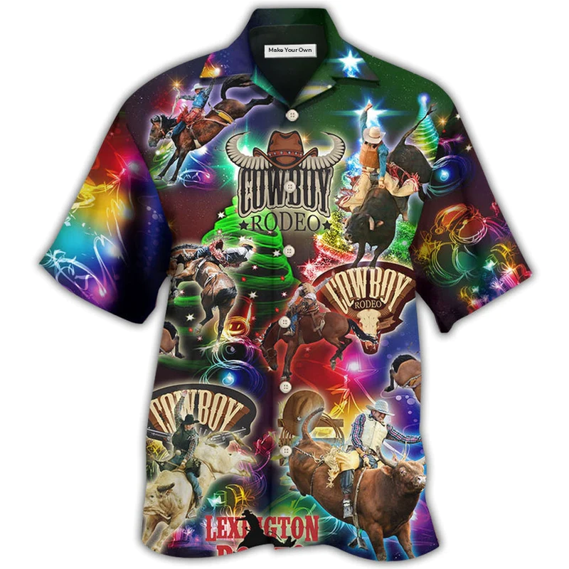 Cowboy Rodeo Merry Christmas - Hawaiian Shirt