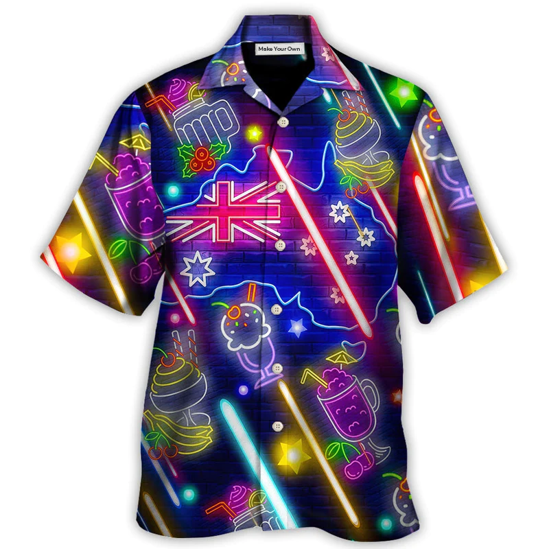 Cocktail Happy Party Bar Pavlova Cocktail Neon Style - Hawaiian Shirt