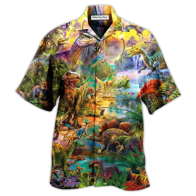 Dinosaur Colorful World Of Dinosaur - Hawaiian Shirt