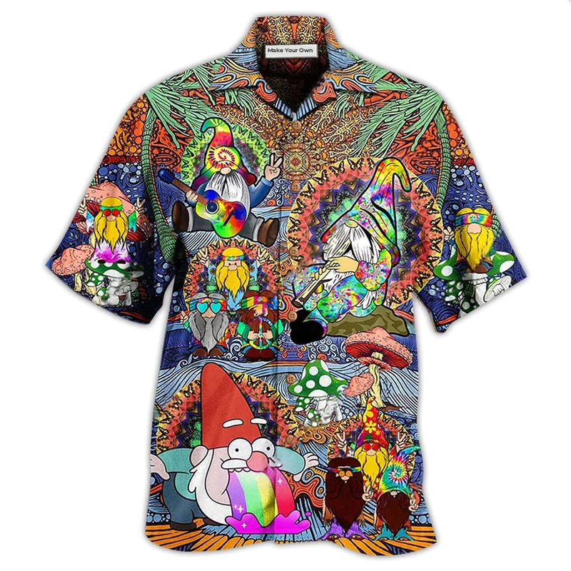 Hippie Gnome Peace Life Color - Hawaiian Shirt