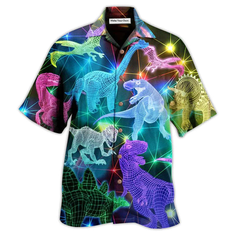 Dinosaur Fullcolor Neon Cool - Hawaiian Shirt