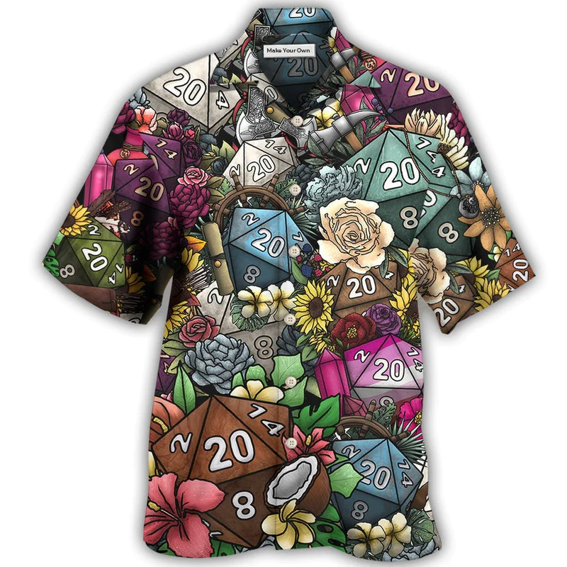 D20 Loves Flowers - Hawaiian Shirt