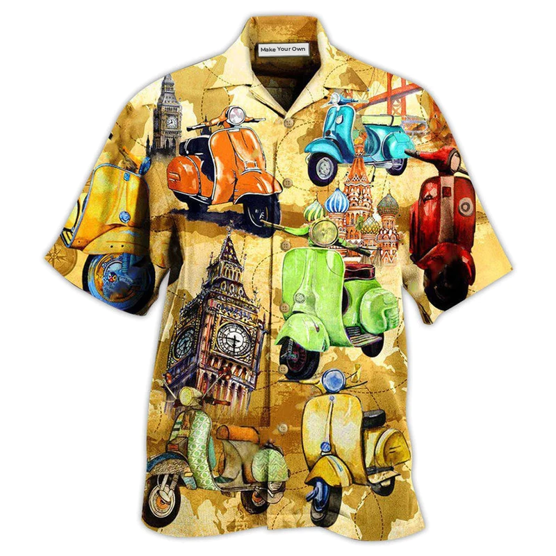 Scooter Life Is Short And The World Is Wide With Stunning Color - Hawaiian Shirt