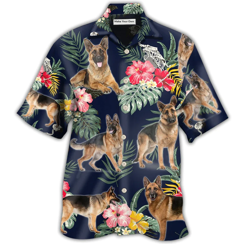 German Shepherd Tropical Floral Lover - Hawaiian Shirt