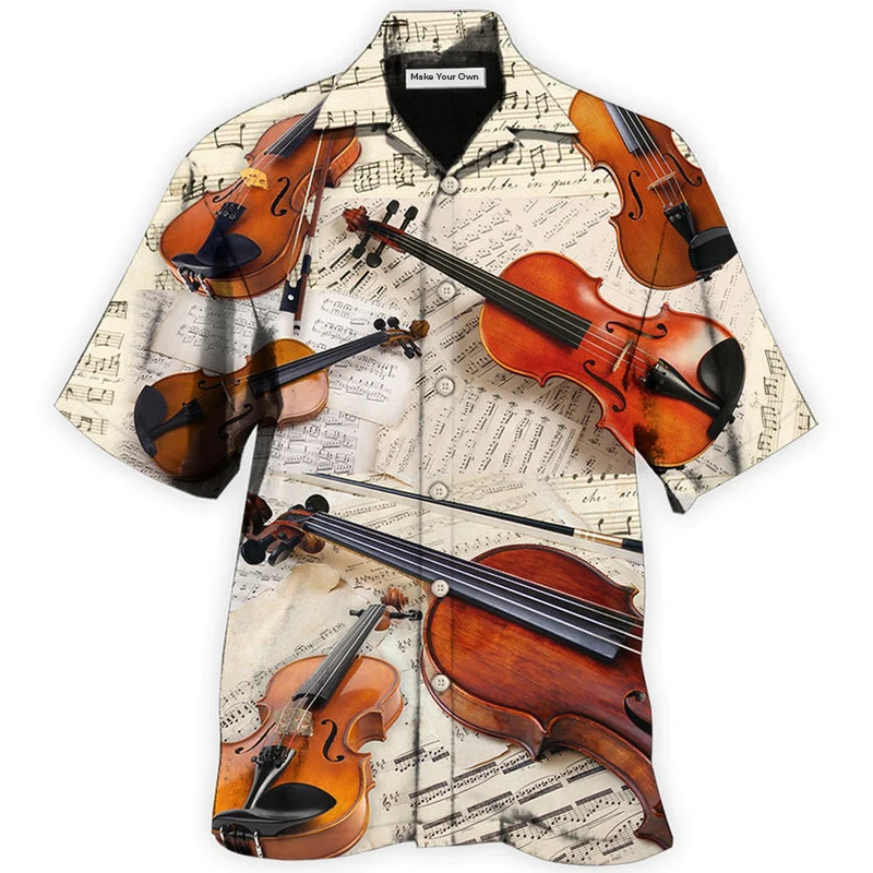 Violin Vintage Style Music Lover Paper - Hawaiian Shirt