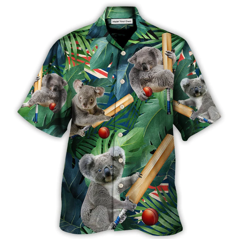 Cricket Koala Funny Lover Cricket And Koala - Hawaiian Shirt