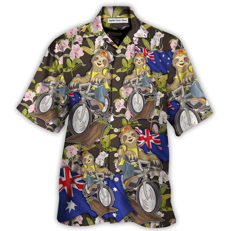 Solth Australia Sloth Ride Cycling Art - Hawaiian Shirt