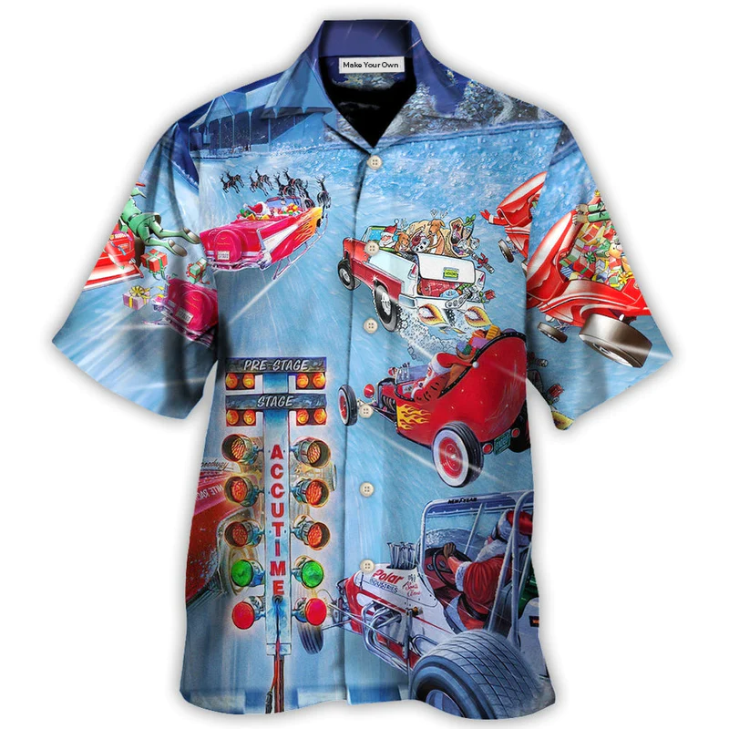 Christmas Santa Claus Start Drag Racing Light - Hawaiian Shirt