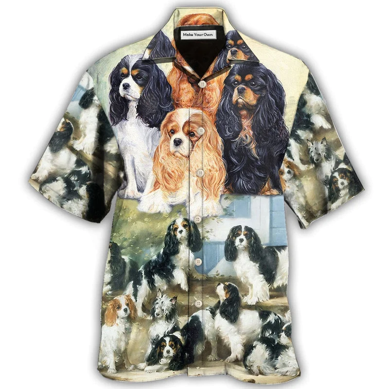 Cavalier King Charles Spaniel Dog Painting Art Lover - Hawaiian Shirt
