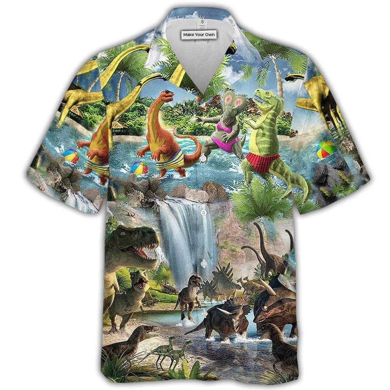 Dinosaur World Funny Summer - Hawaiian Shirt