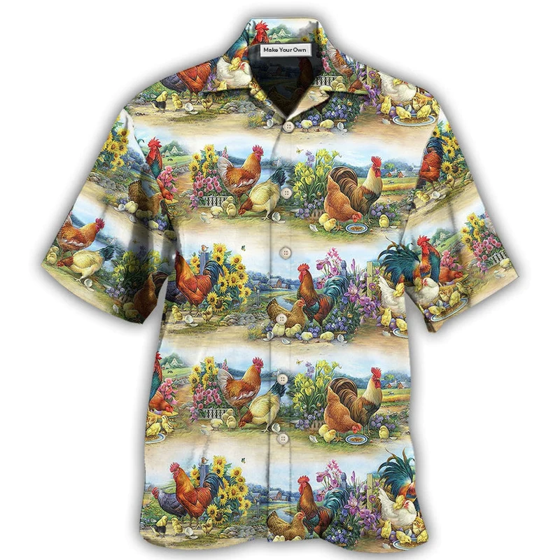 Chicken Family Countryside - Hawaiian shirt