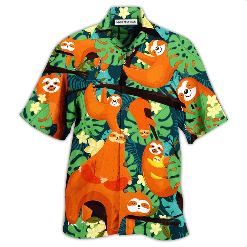 Sloth Don't Worry Don't Hurry - Hawaiian Shirt