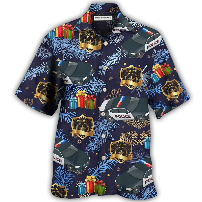 Christmas Police Pattern Merry Christmas - Hawaiian Shirt
