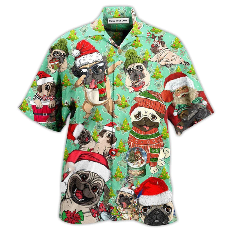Pug Dog Merry Pugmas - Hawaiian Shirt