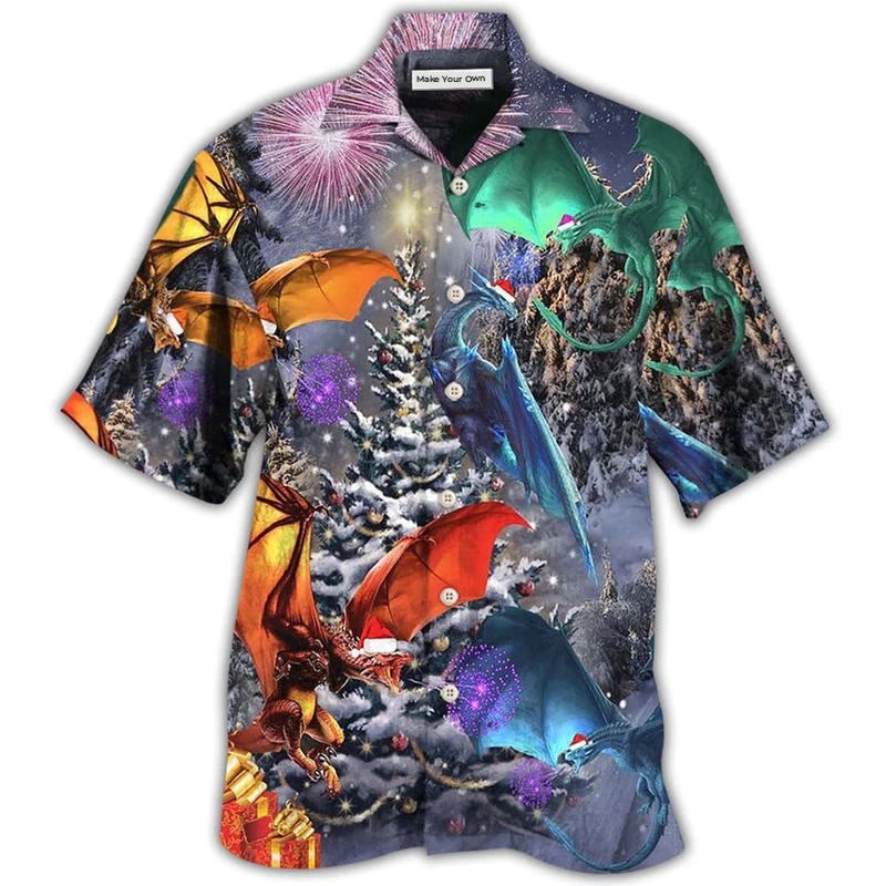 Dragon Merry Xmas Love Life Love Winter  - Hawaiian Shirt