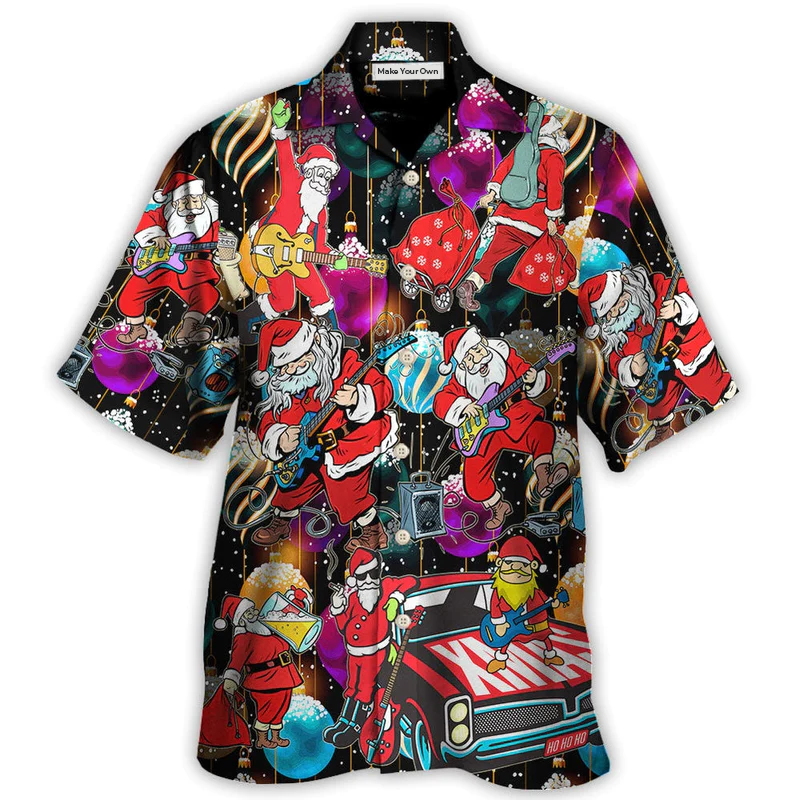 Christmas Guitar Music And Santa Merry Very  Xmas - Hawaiian Shirt