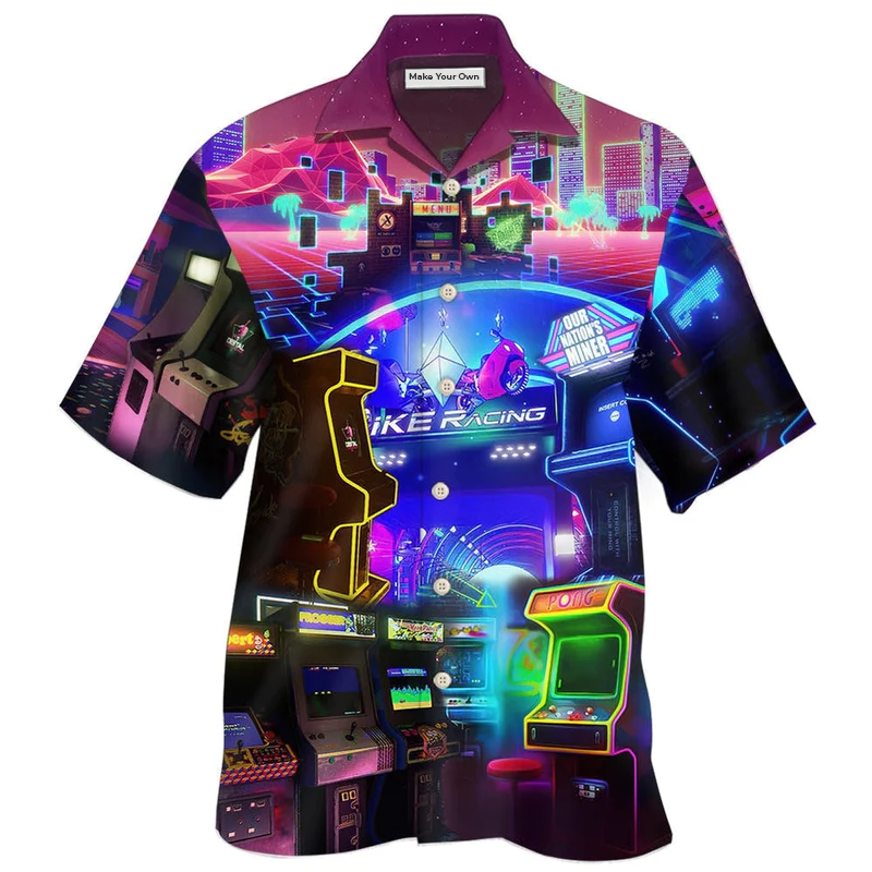 Game Arcade Gaming Make Me Happy - Hawaiian Shirt
